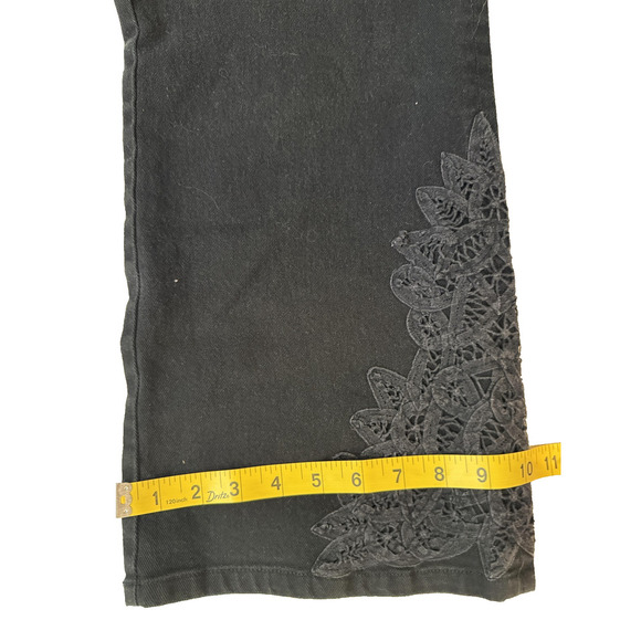 Lauren Ralph Lauren Jeans Womens 18W Black Embroidered Lace Vintage Y2K - Picture 7 of 8